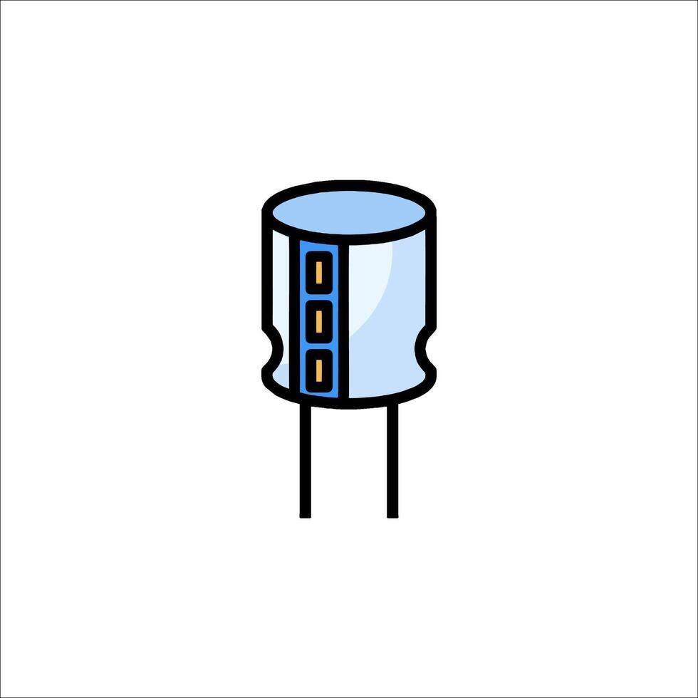 A blue and white capacitive device icon vector