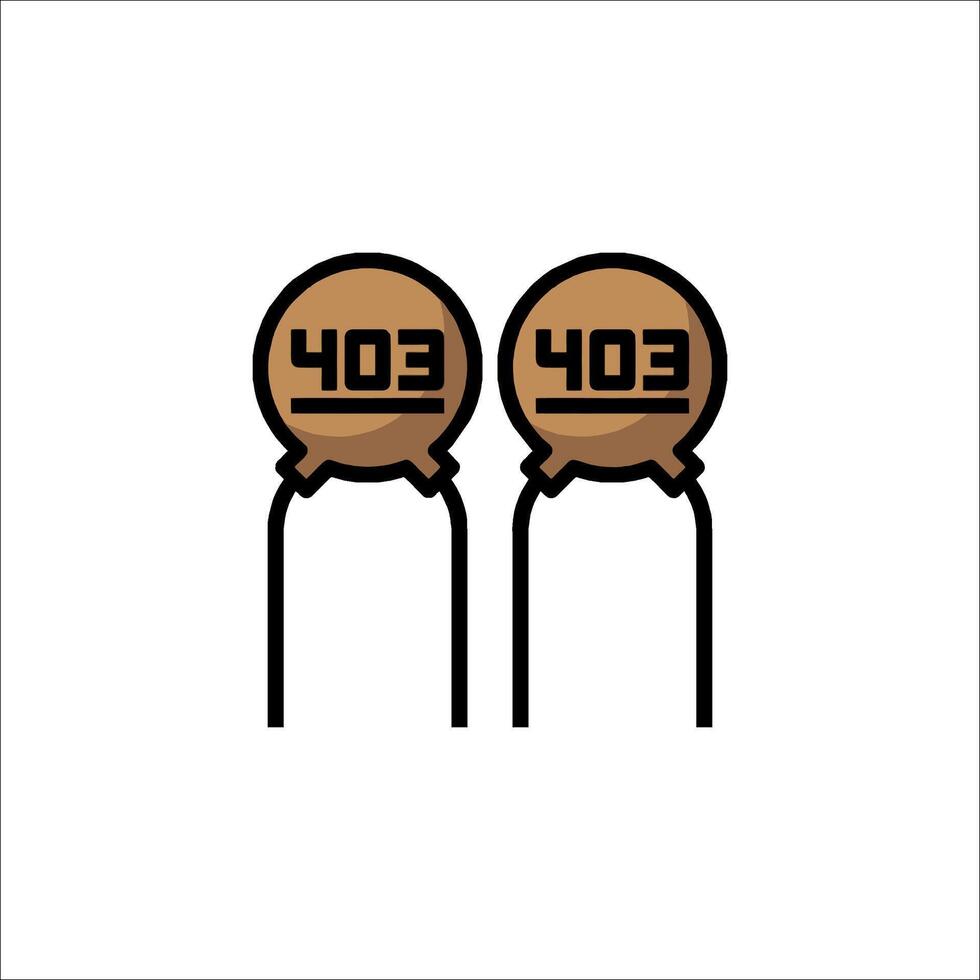 Two capacitors with the words ef on them vector