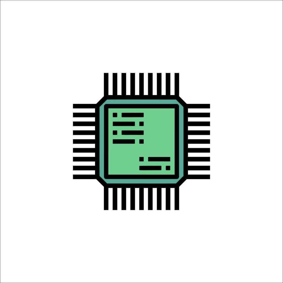 A computer processor icon on a white background vector