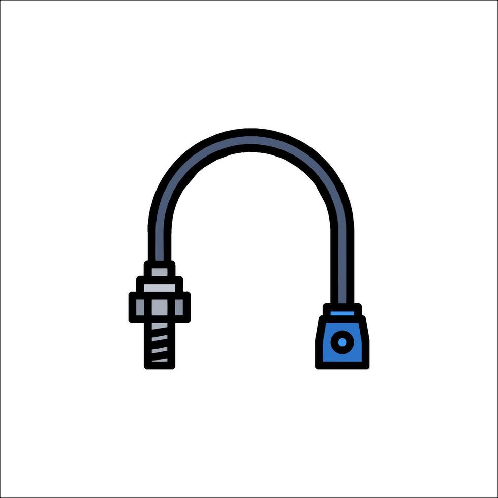 A blue and black hose with a screw on it vector