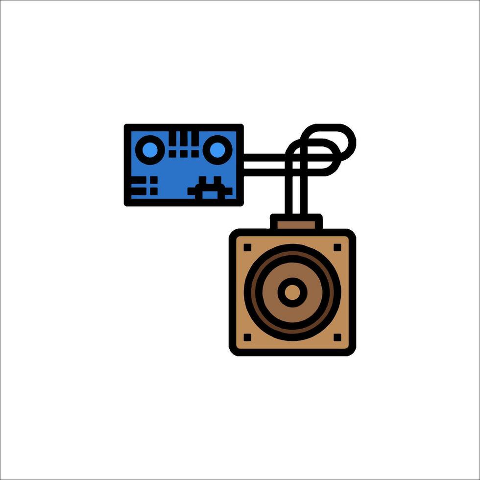 A speaker and a microphone icon on a white background vector
