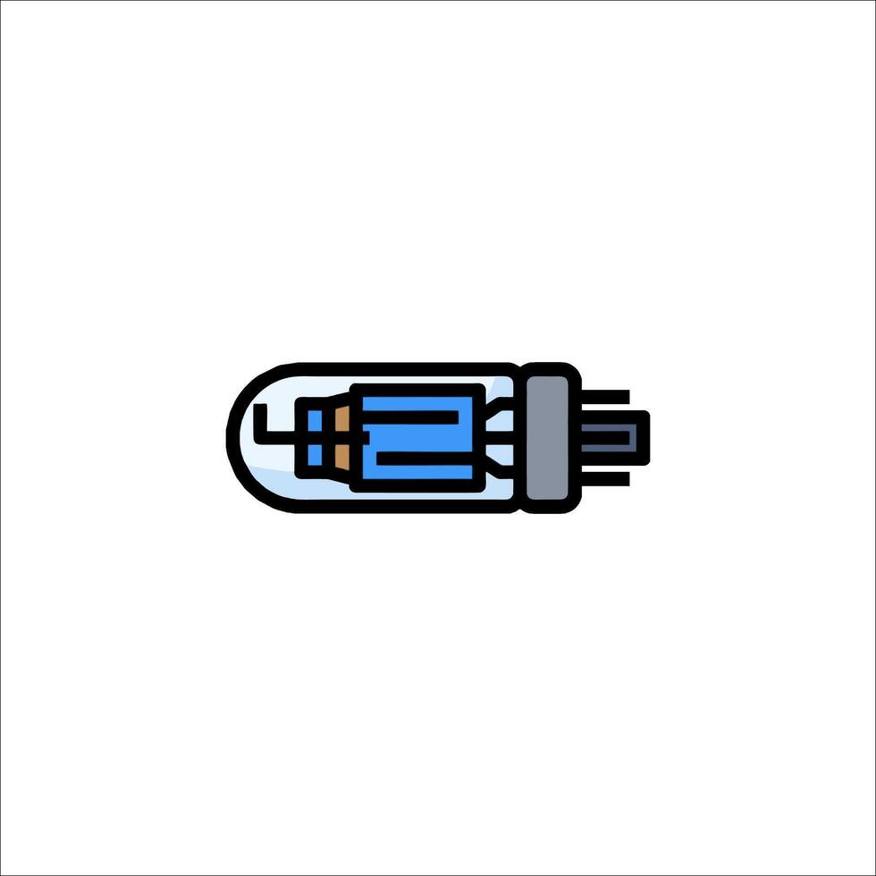 A blue light bulb icon on a white background vector