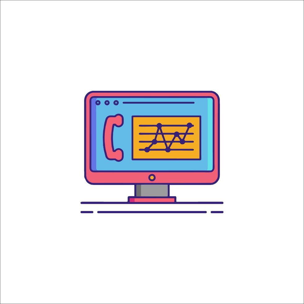 A computer monitor with a graph on it vector