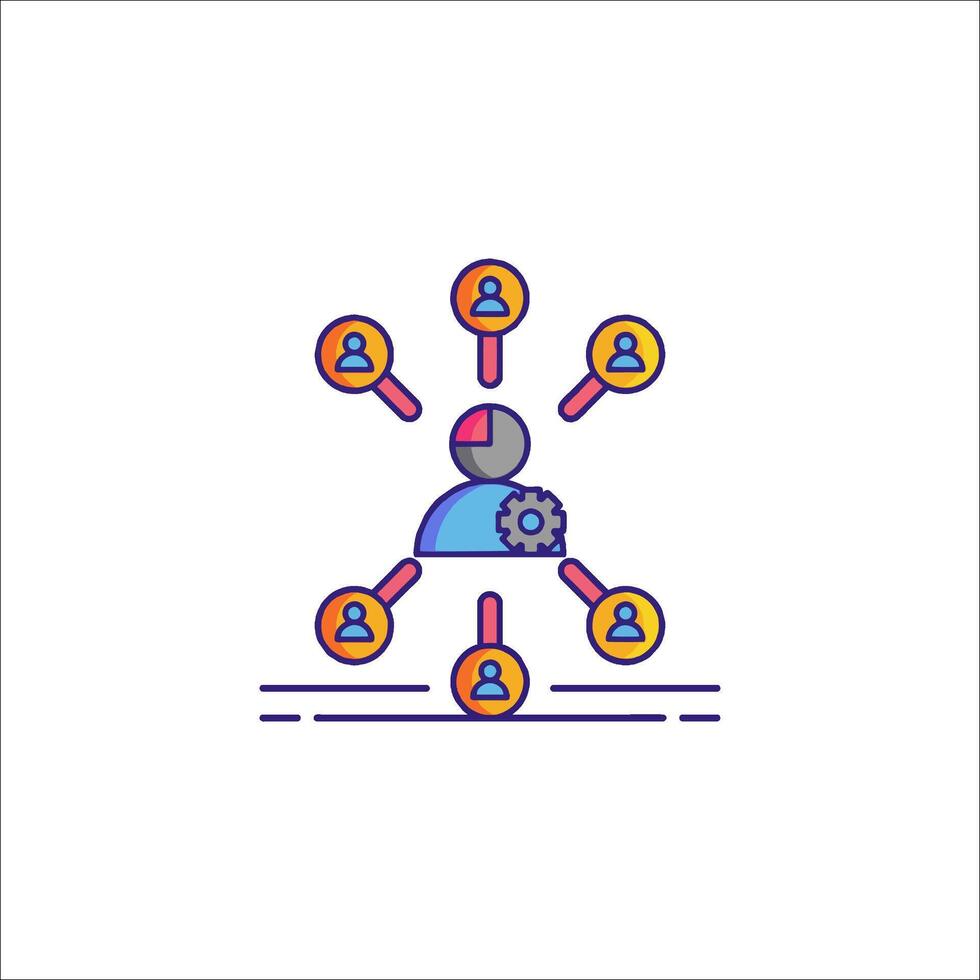 A person is surrounded by a circle of people vector