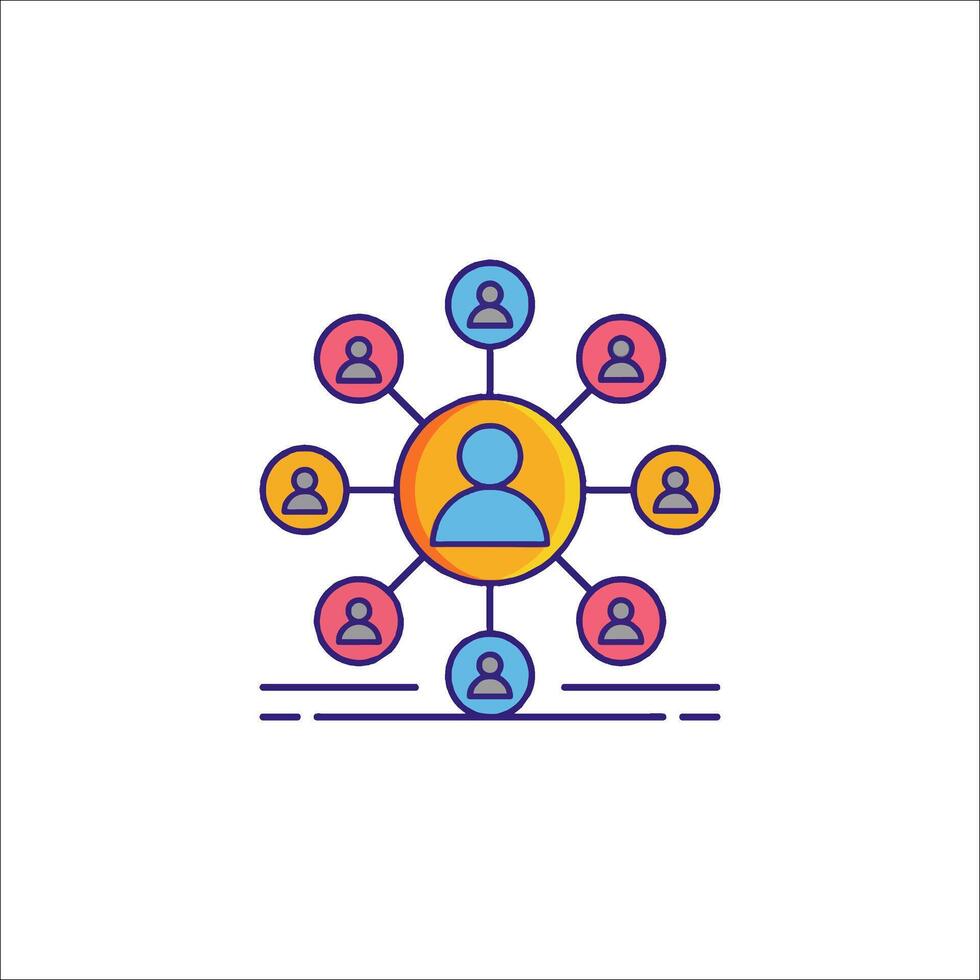 People in a circle with a circle icon vector