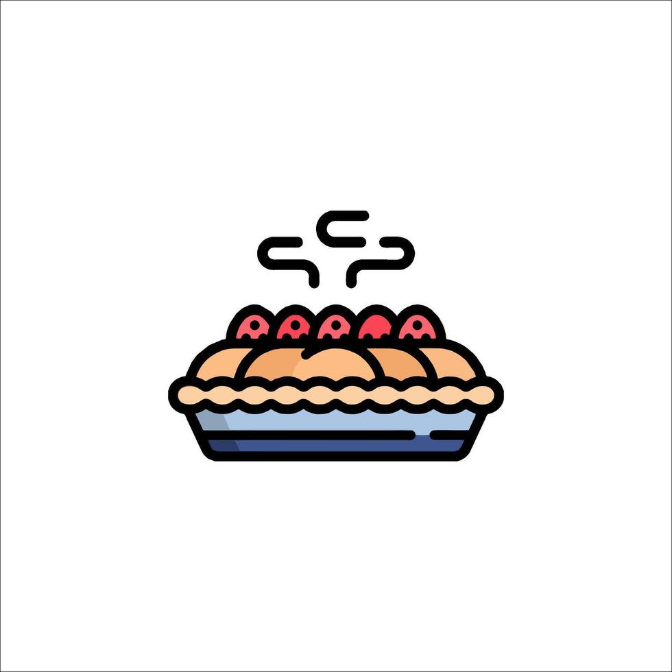 A pie icon with a slice of pie on top vector