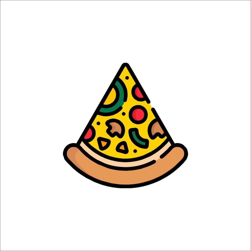 Pizza slice icon illustration vector