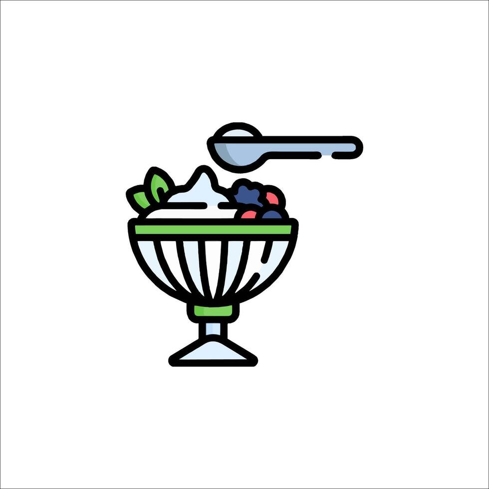 Ice cream dessert icon with spoon and spoon vector