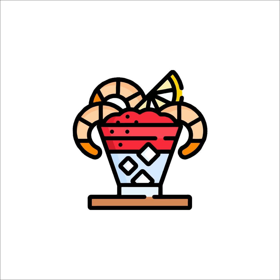 Shrimp cocktail icon illustration vector