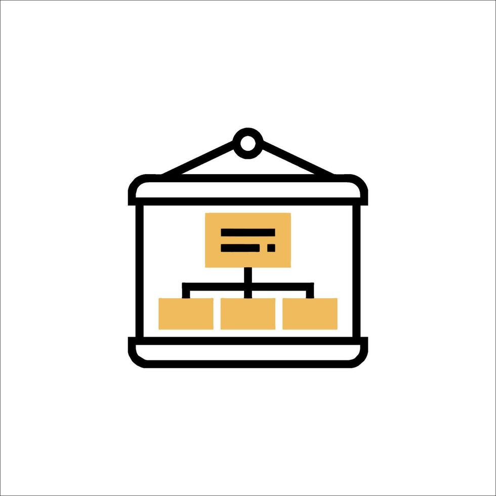A building with a box on top and a sign on the side vector