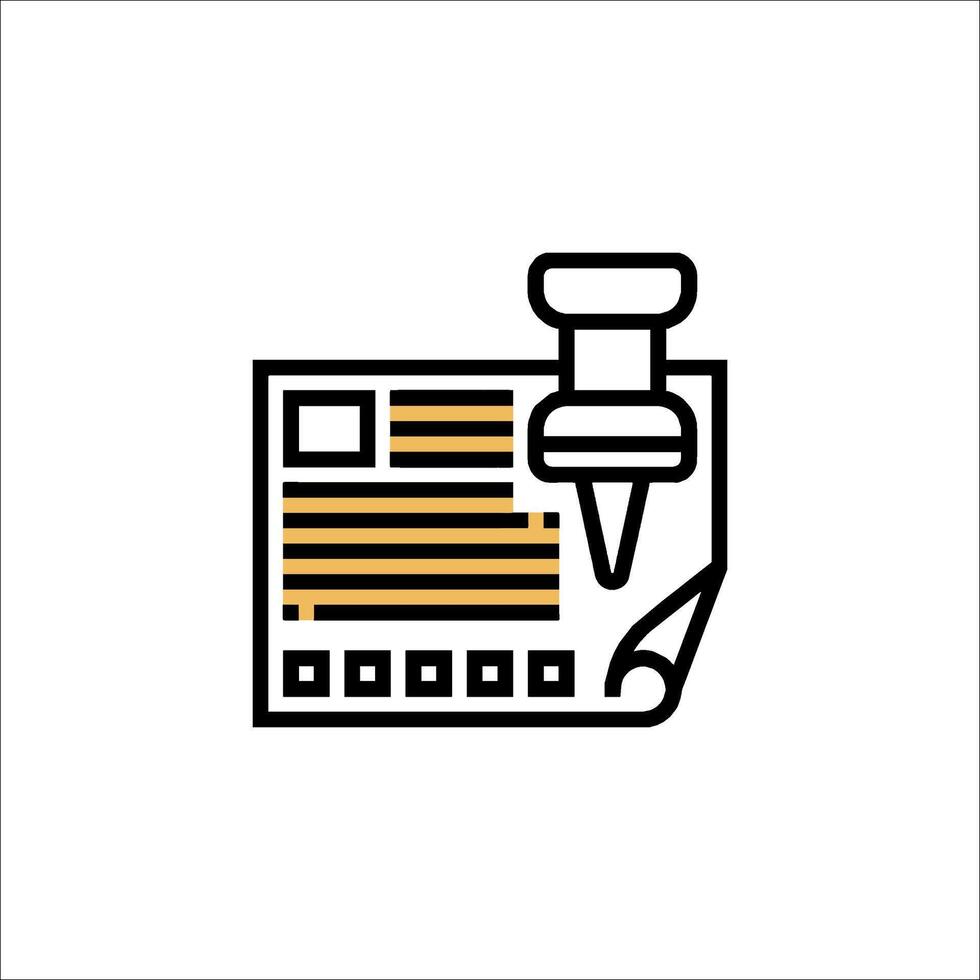 A stamp on a piece of paper with a check mark vector