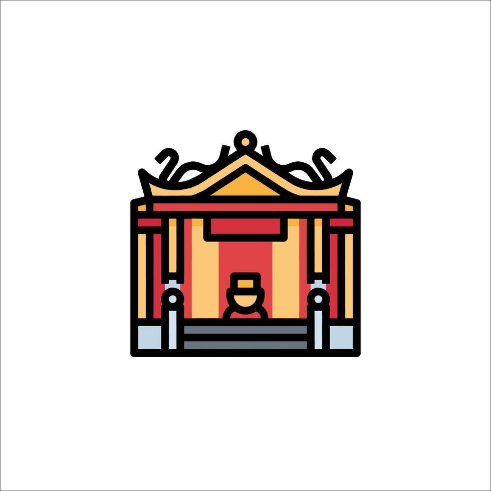 A chinese temple icon in a line style vector