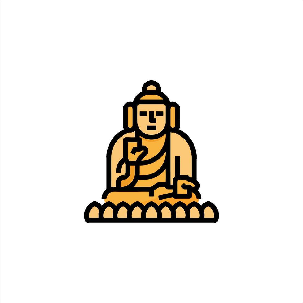 Buddha icon in a line style vector