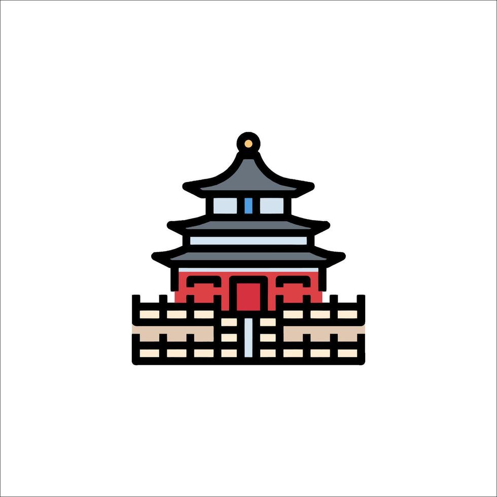 China chinese temple icon illustration vector