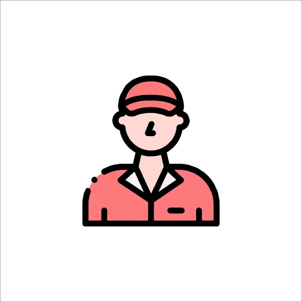 A man in a red cap and shirt icon vector