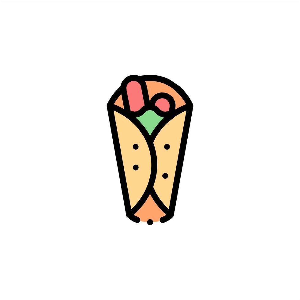 A taco icon in a line style vector