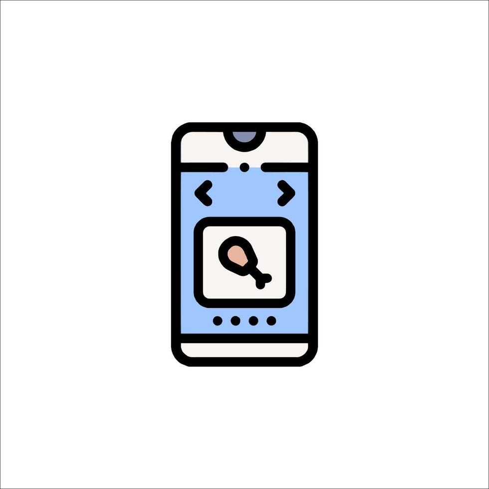 A phone with a chicken icon on it vector