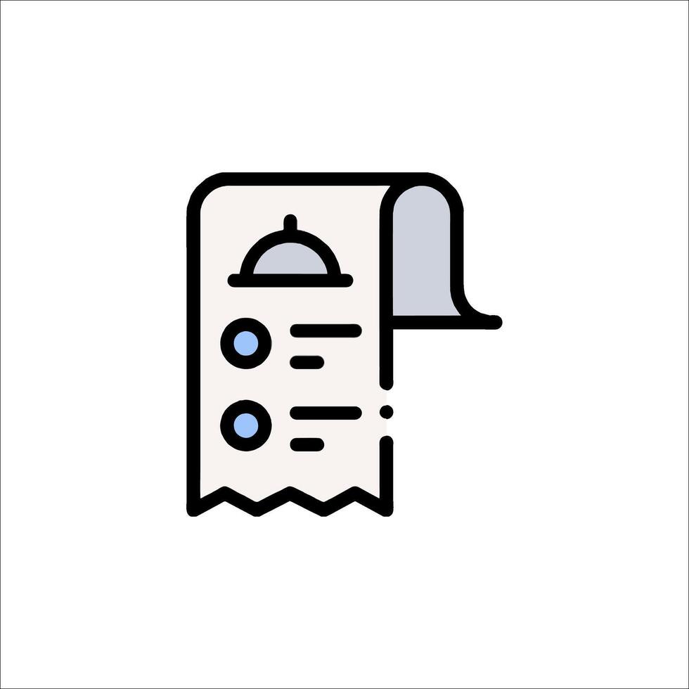 A restaurant menu icon with a paper roll vector