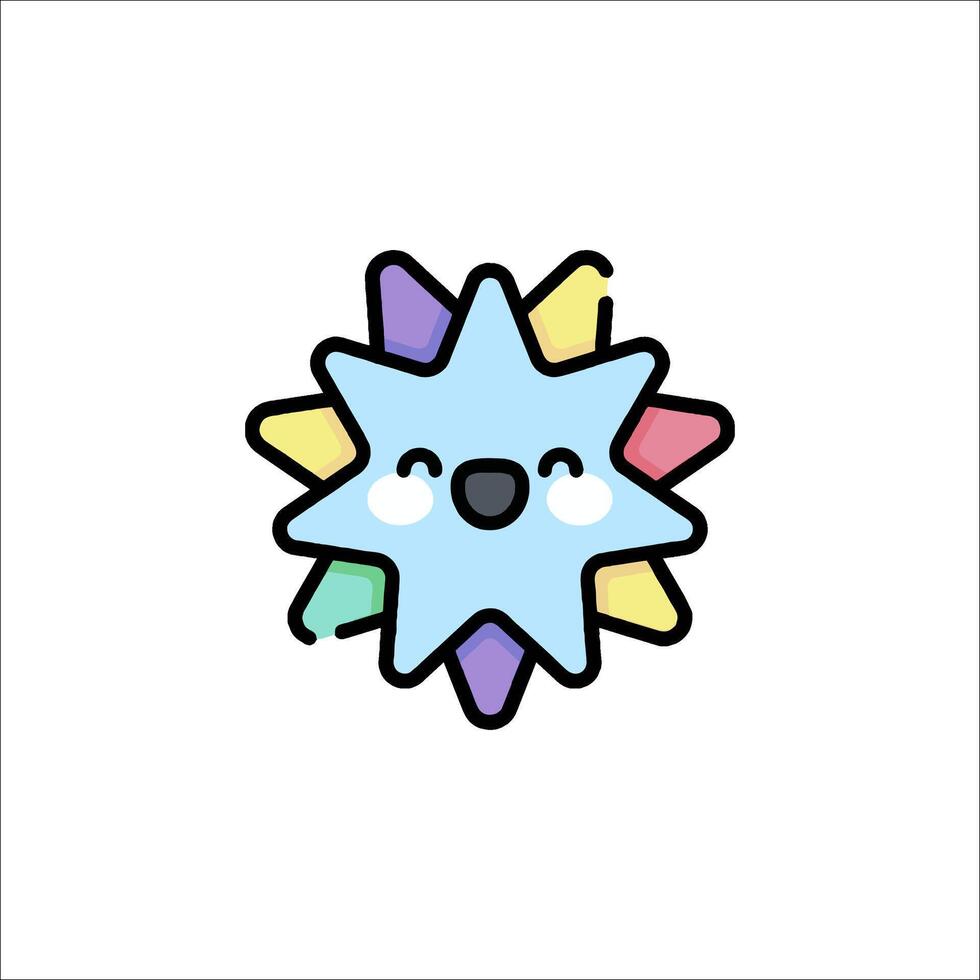 A cartoon star with a smiley face on it vector