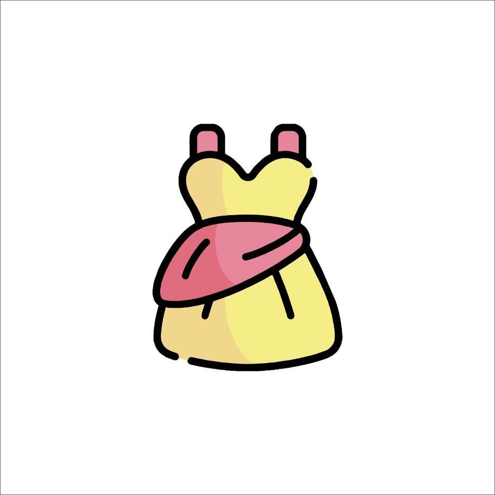 A dress icon in a cartoon style vector