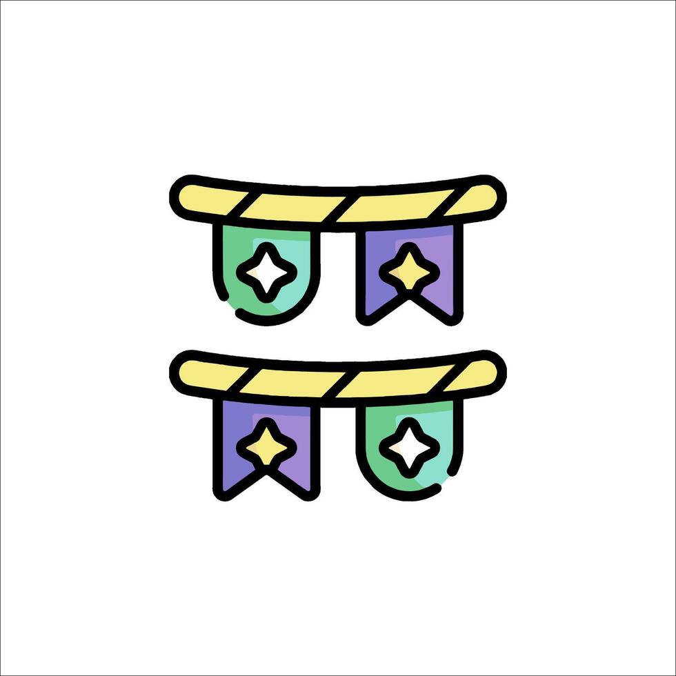 A pair of colorful flags with stars on them vector