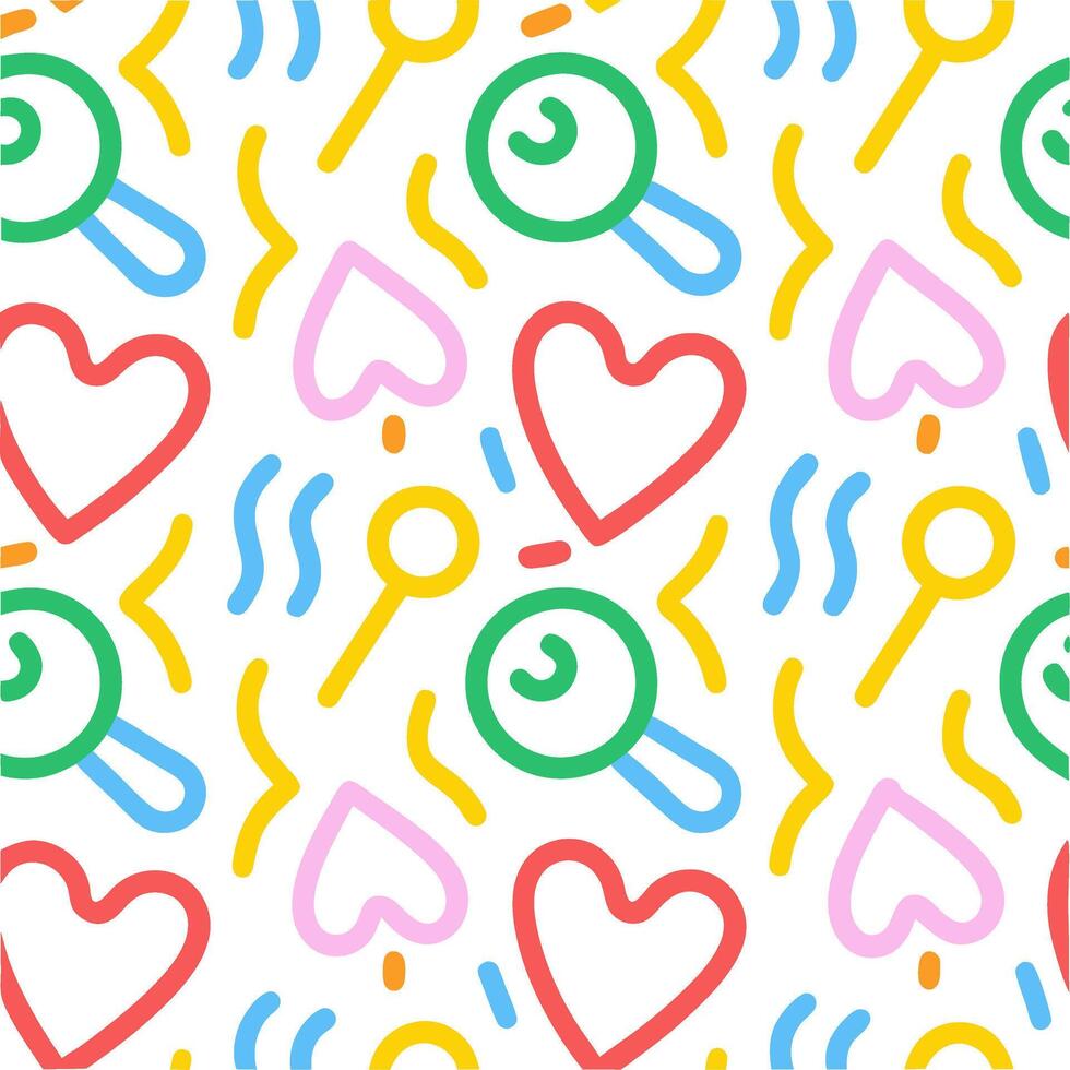 Delightful Geometric Patterns in Vibrant cute beautiful hand drawn colorful line and abstract geometric shape pattern art illustration isolated on white vector