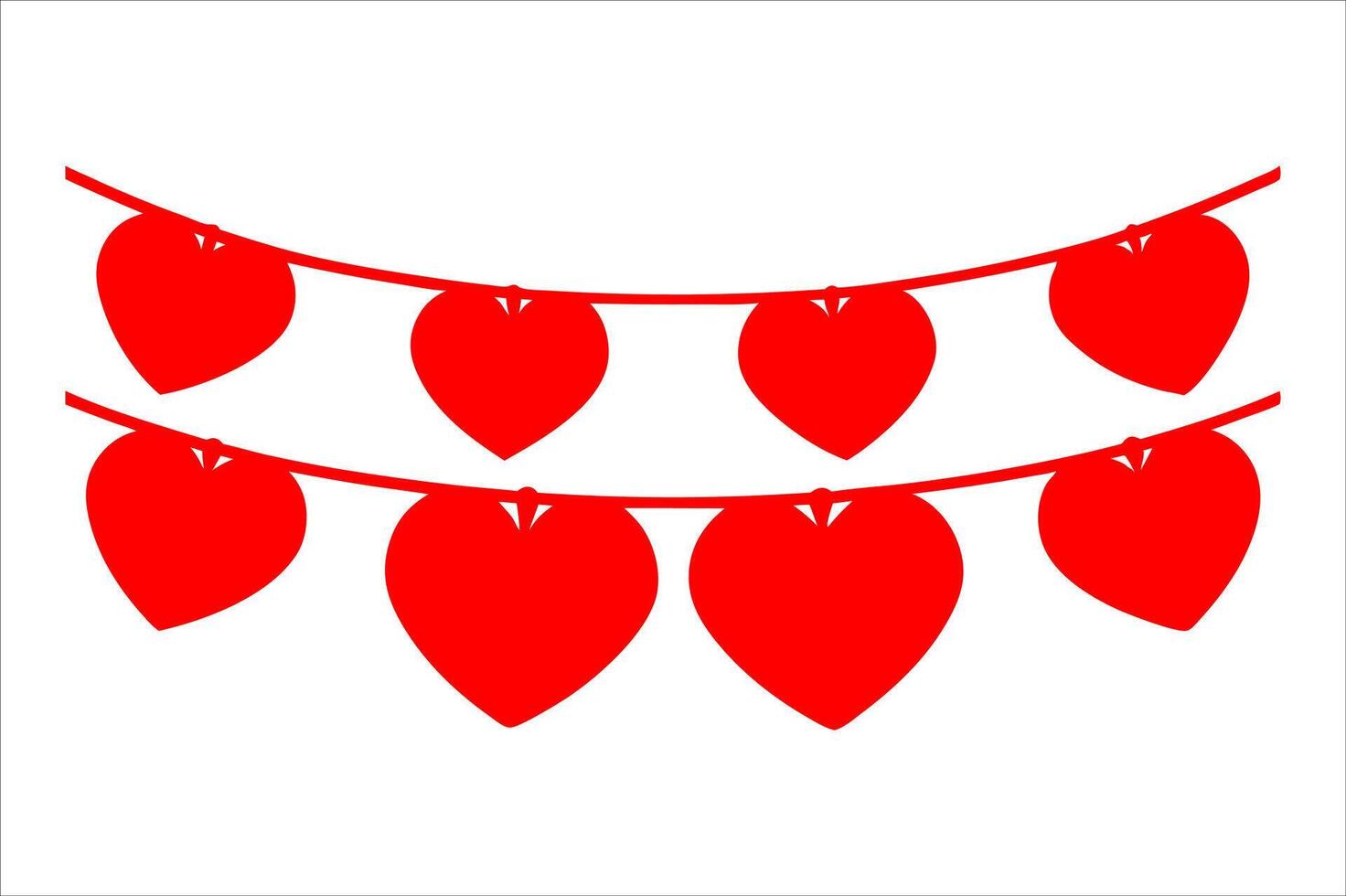 valentine day heart symbol love shape icon garland art illustration isolated on white vector