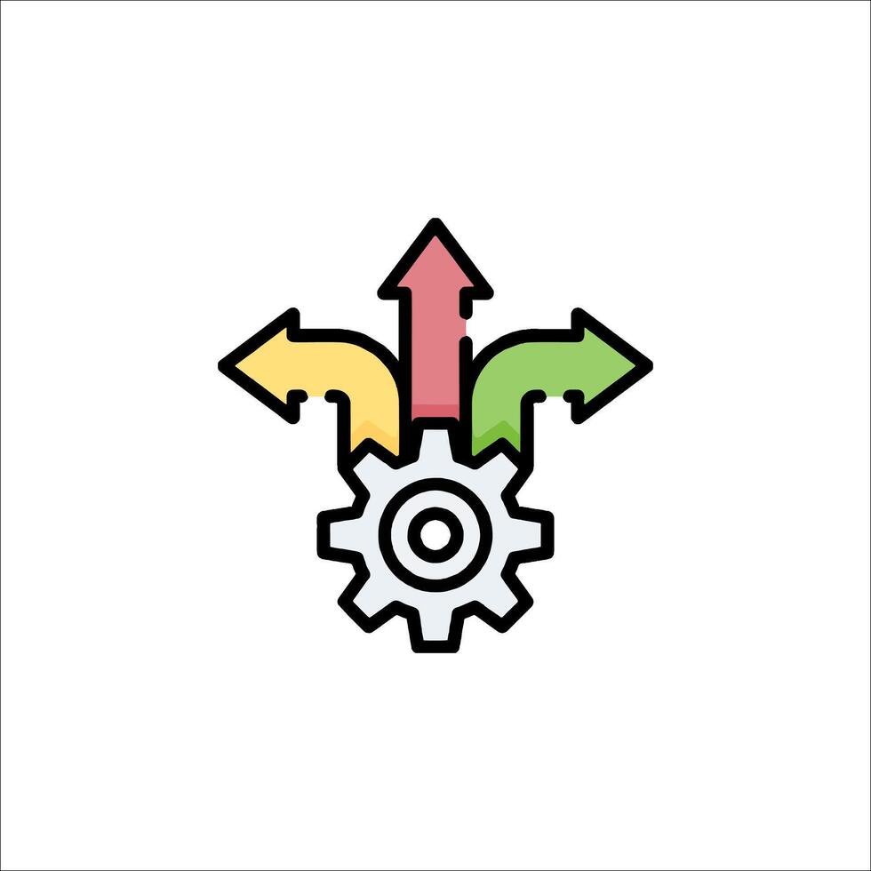 Gears and arrows icon illustration vector