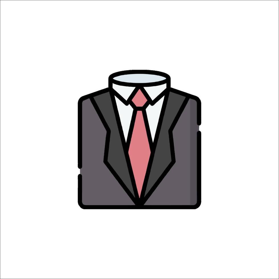 Suit and tie icon on white background vector