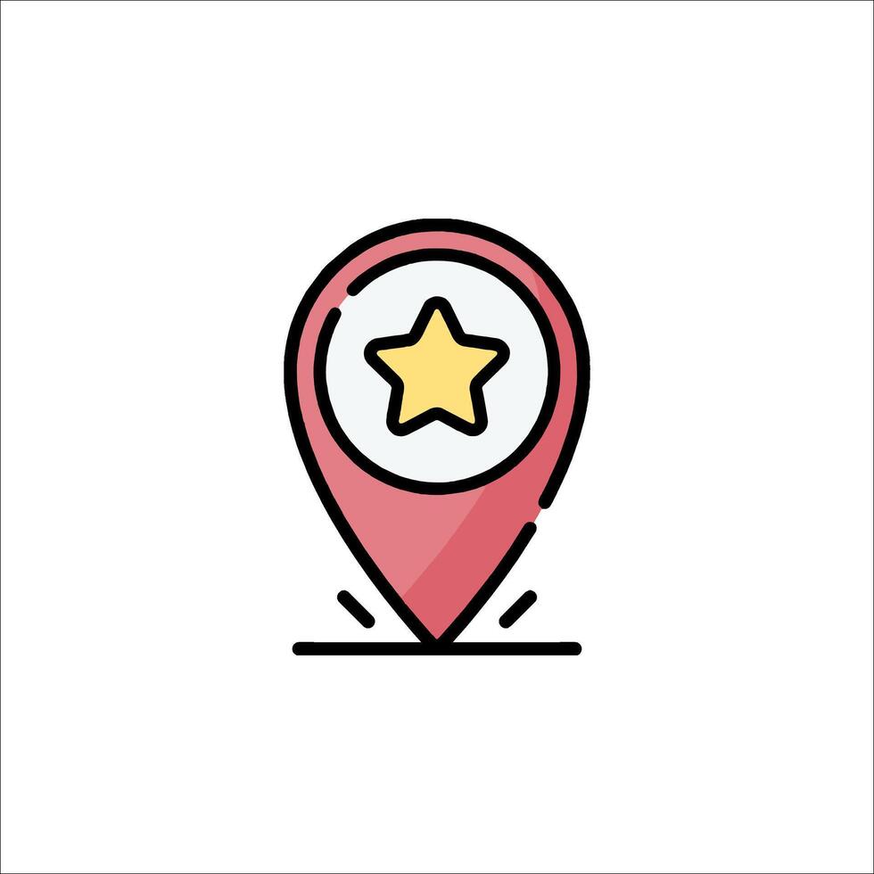 A location pin with a star icon vector