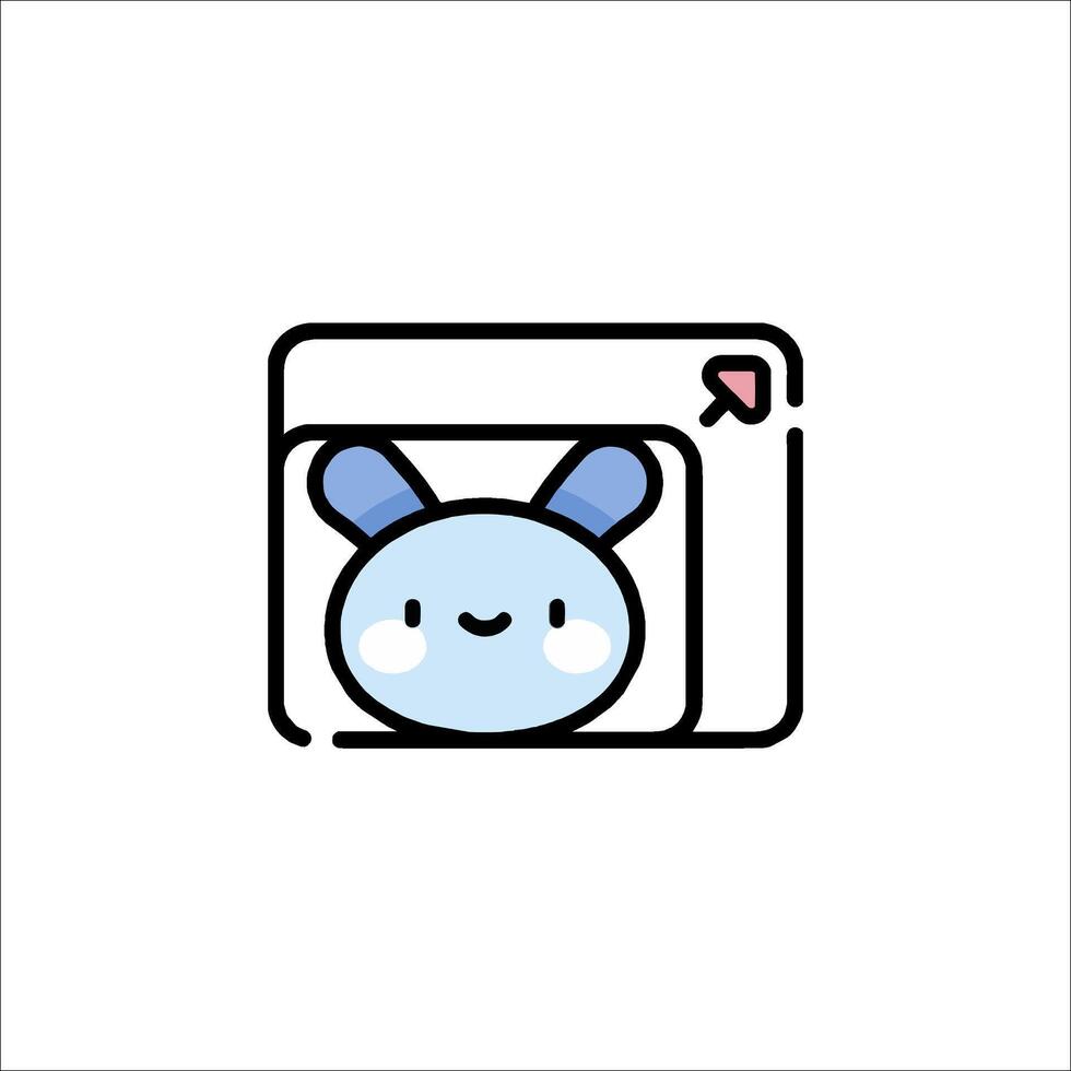 un linda conejito es sentado en un ventana vector