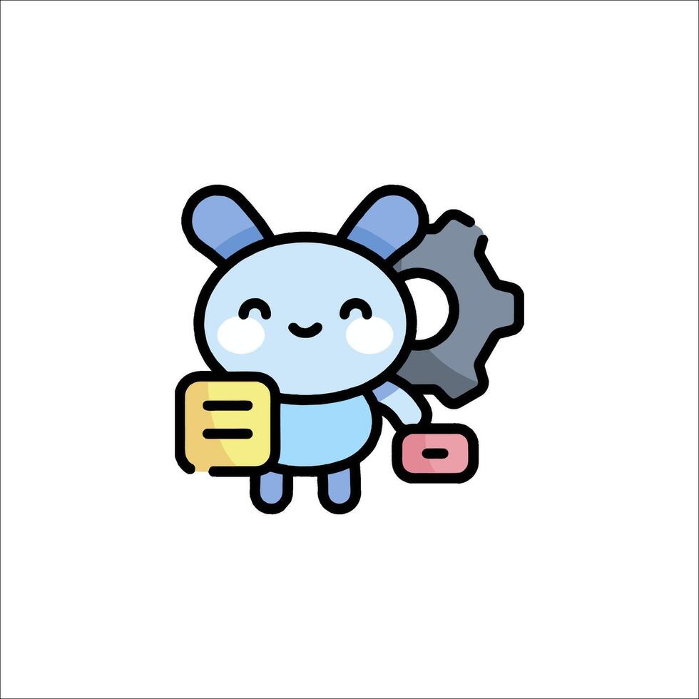 A cute bunny holding a piece of paper vector