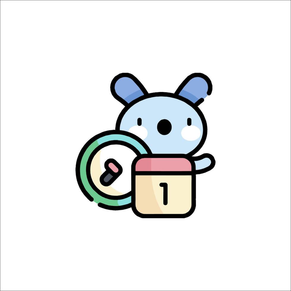 A cute little bunny holding a calendar vector