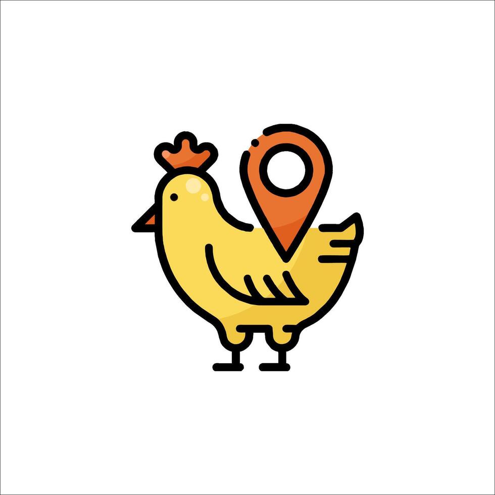 A chicken with a pin on it's head vector