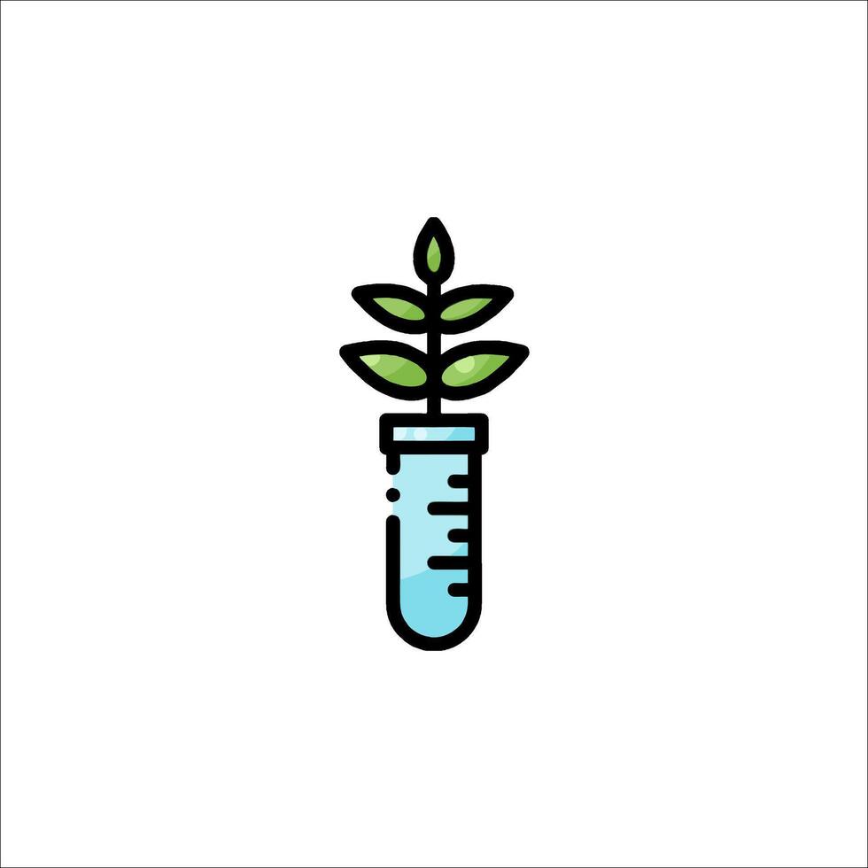 A plant in a test tube icon vector