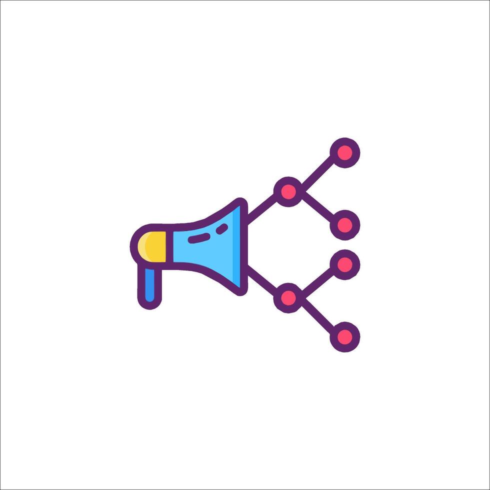 A megaphone icon with dots on it vector