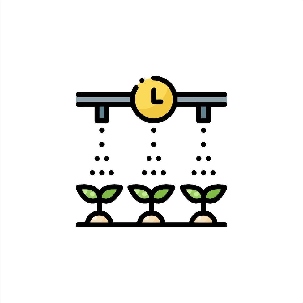 Time and money icon with plants growing on a timer vector