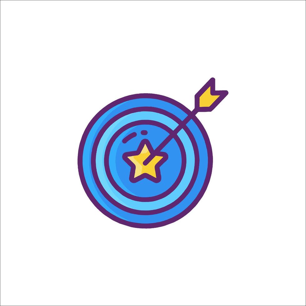 Target icon with arrow and star in the center vector