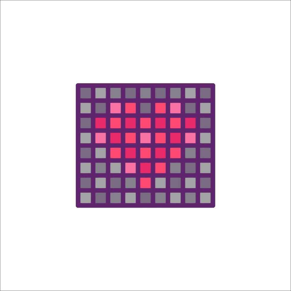 Pixel art heart icon in a square pattern vector