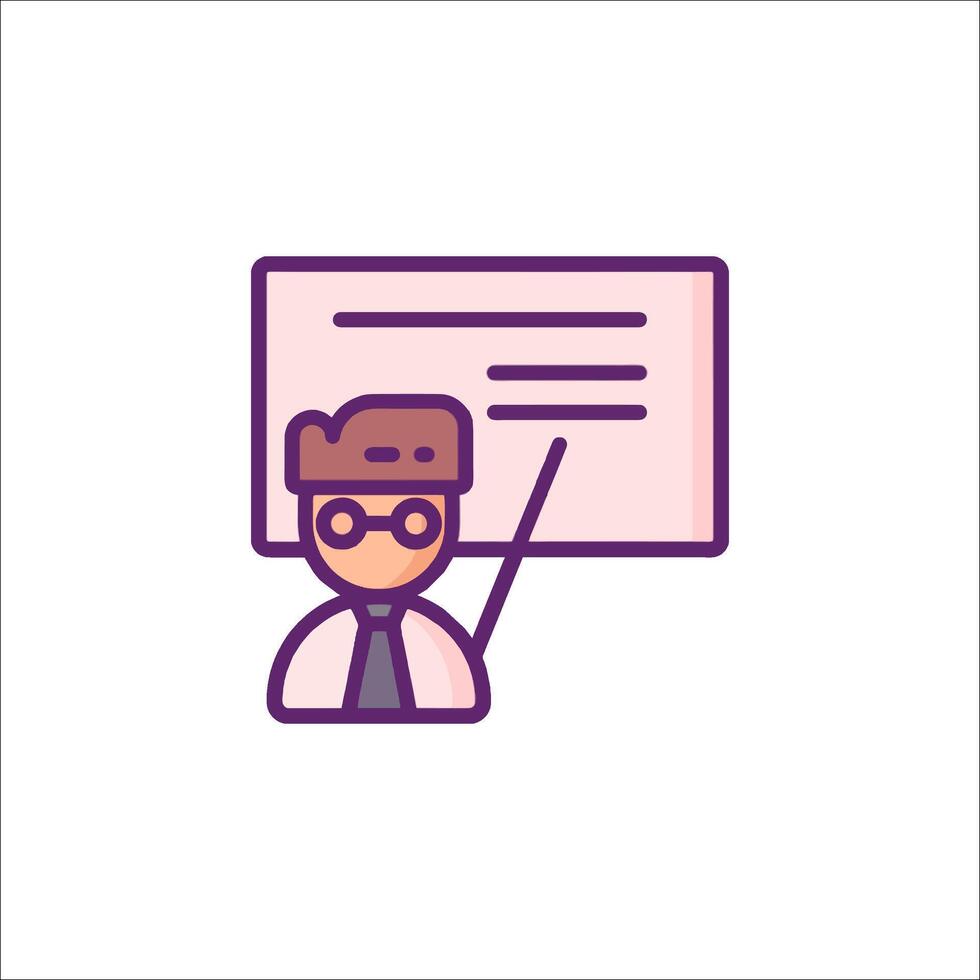 A man with glasses and a whiteboard is holding a pointer vector