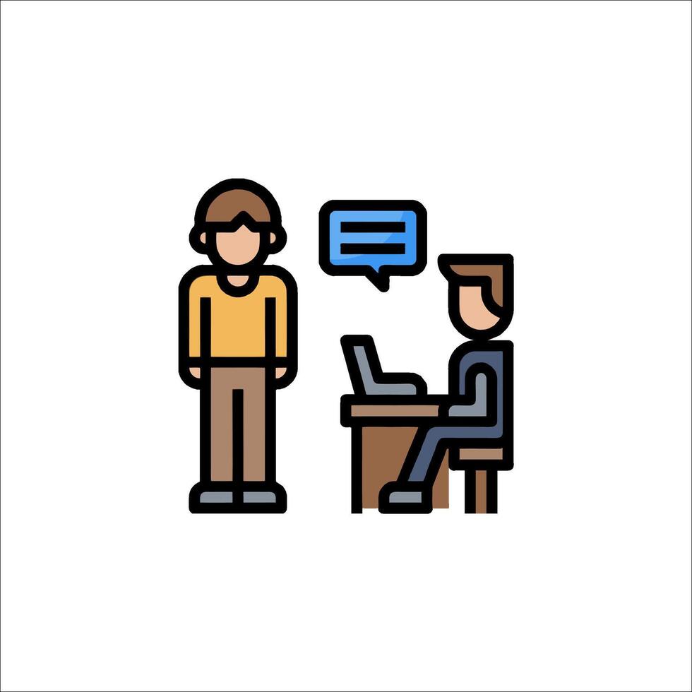 A man and woman are talking to each other on a computer vector