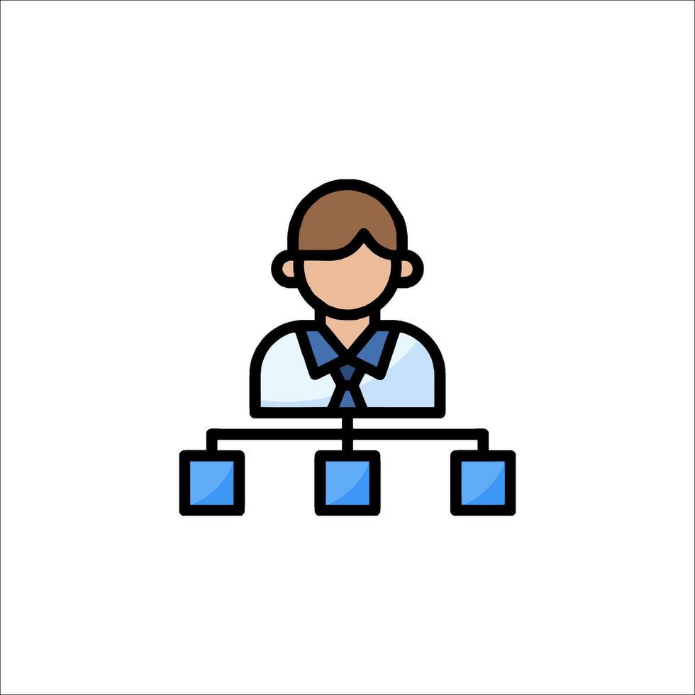 A man with a computer icon on a white background vector