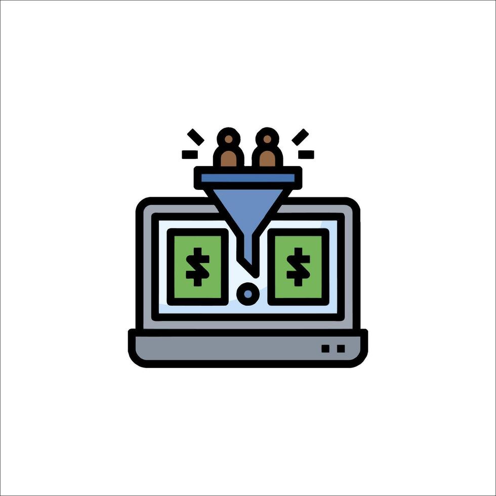 A laptop with a dollar sign on it vector
