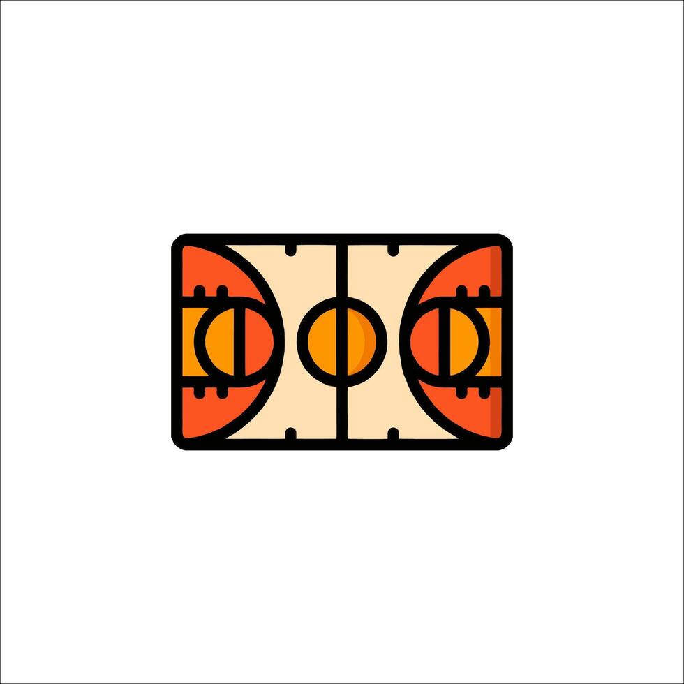 Basketball court icon illustration vector