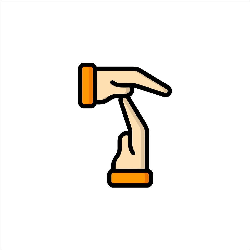 A hand pointing to a letter t vector