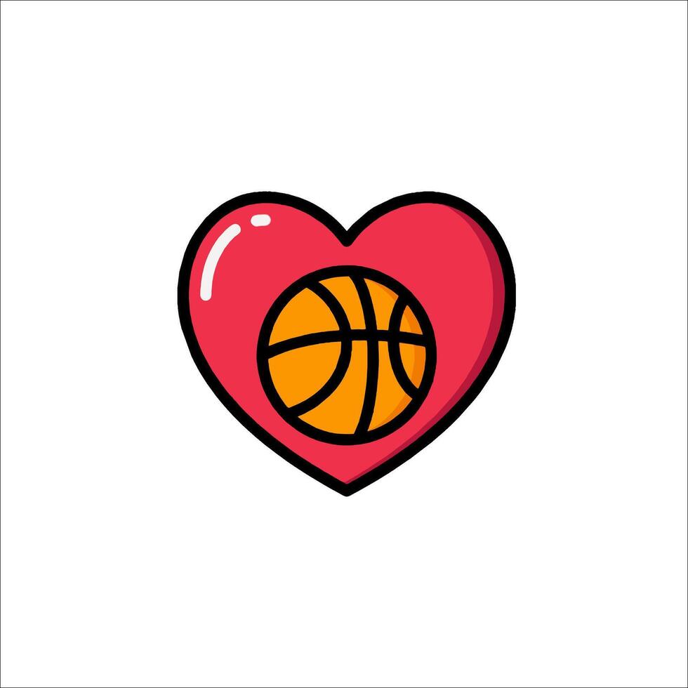 Basketball ball in heart icon vector