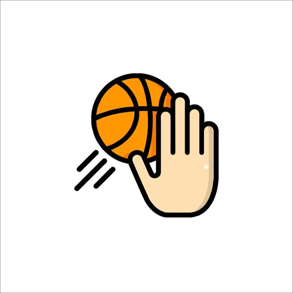 Basketball icon with hand and ball vector