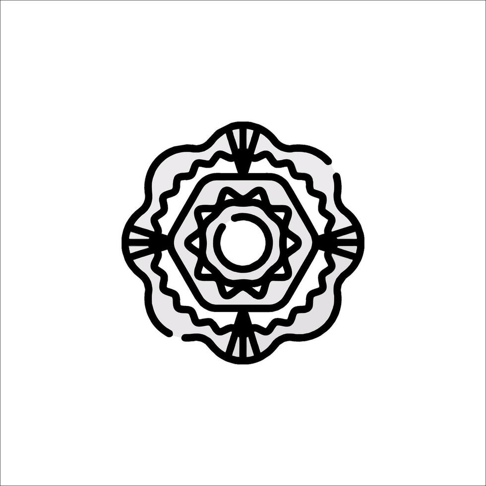 A black and white logo for a flower vector