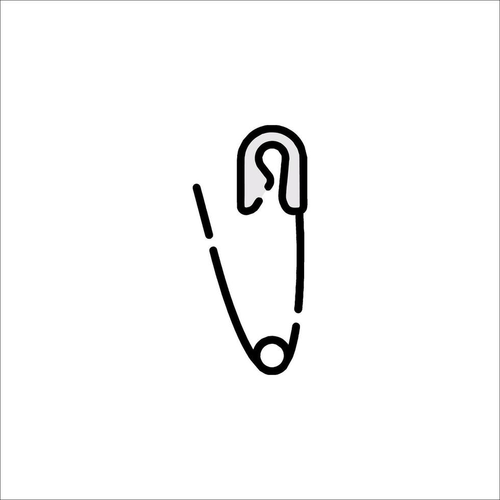 A black and white line drawing of a pin vector