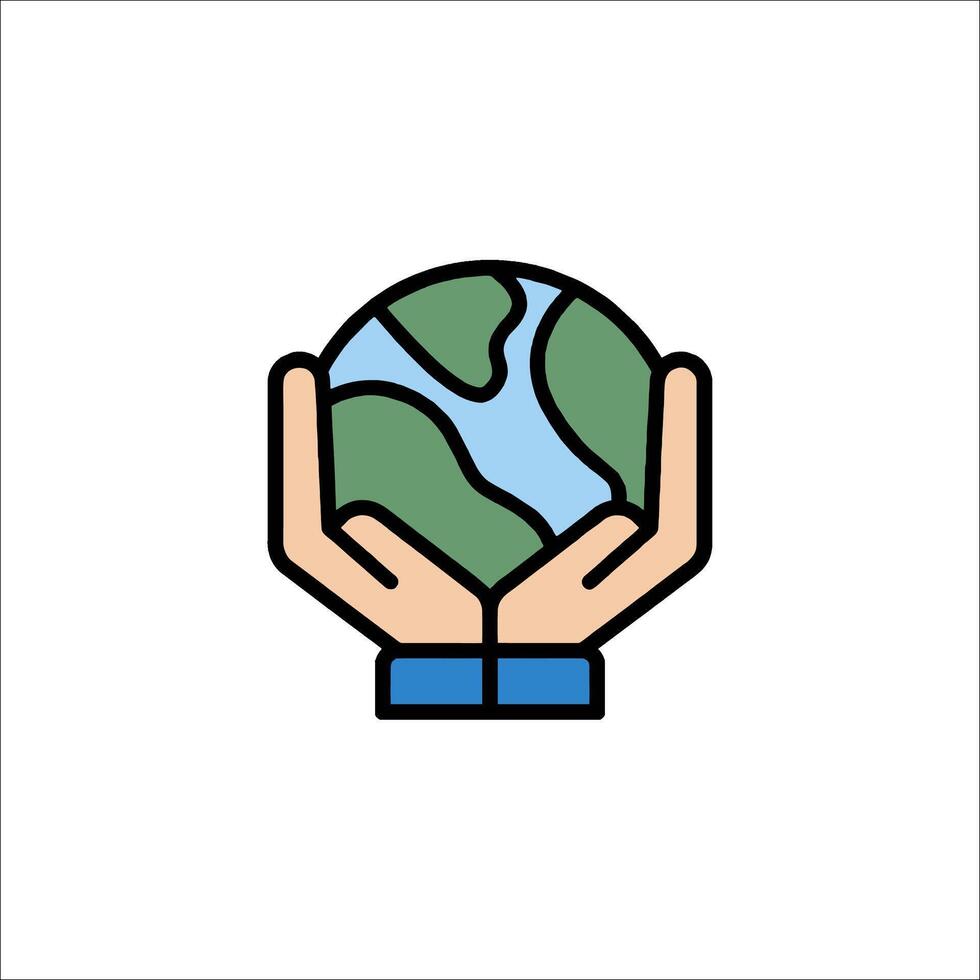 Save the earth icon illustration vector